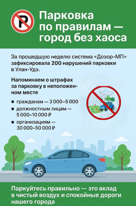 200 нарушений парковки за неделю