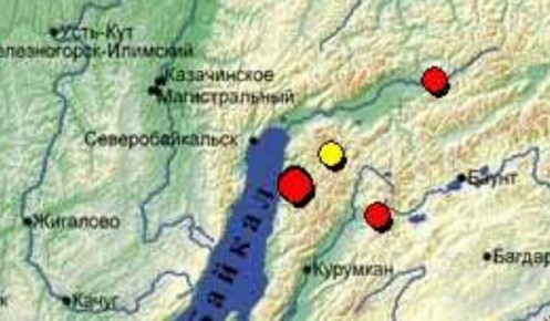 Землетрясение произошло сегодня днём в Северо-Байкальском районе Бурятии