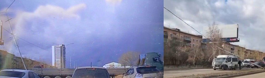 Электрический столб рухнул на маршрутку!