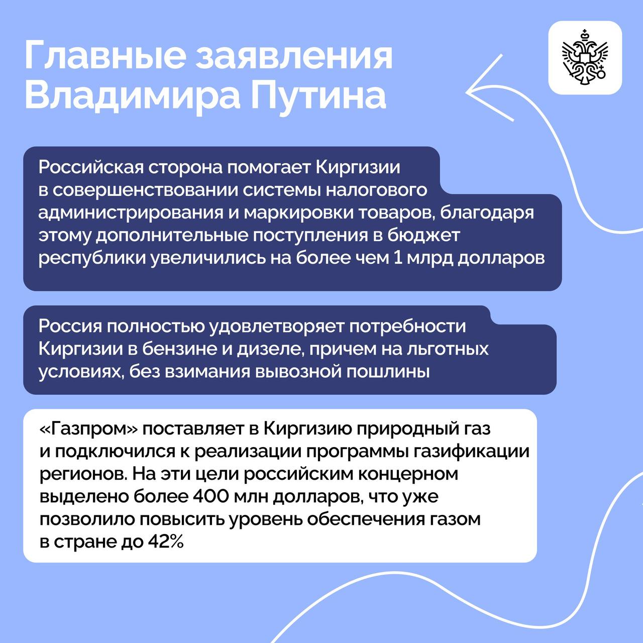 Владимир Путин и Садыр Жапаров провели российско-киргизские переговоры во время государственного визита Президента РФ в Бишкек Владимир Путин и Садыр Жапаров провели российско-киргизские переговоры во время государственного визита Президента РФ в Бишкек