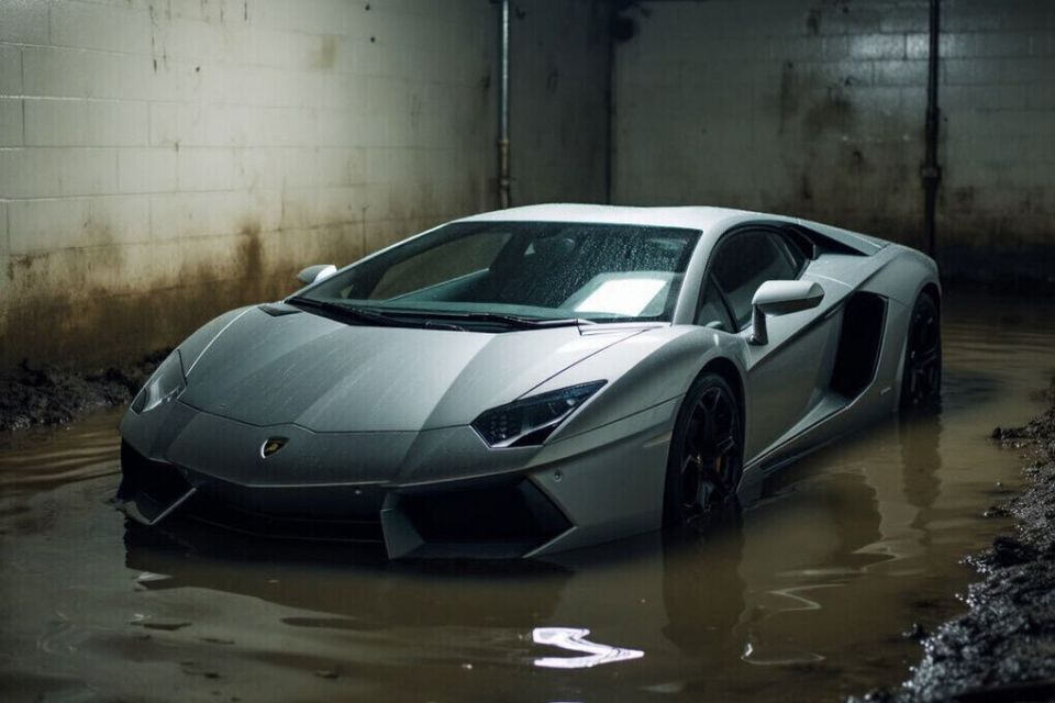 В подвале частного дома на Верхней Березовке под Улан-Удэ в грунтовых водах утонул ламборгини