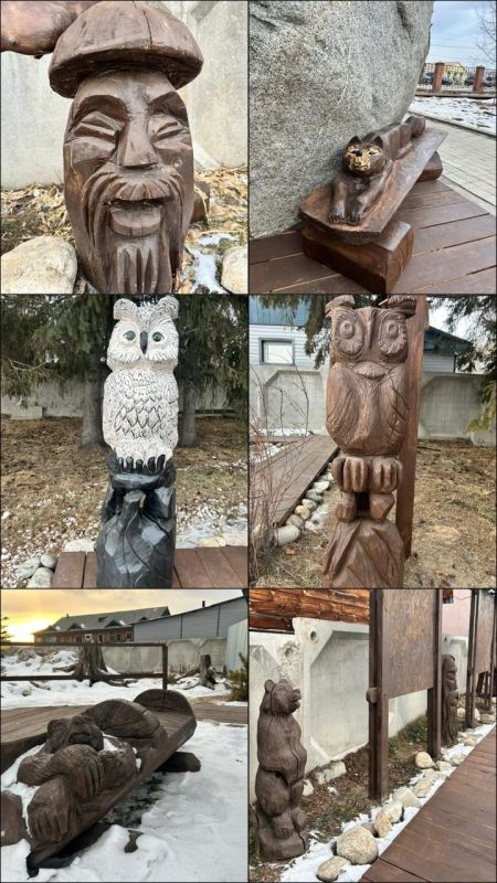 Сотрудник нацпарка в Бурятии создает удивительные скульптуры из дерева