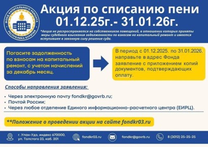 Фонд капитального ремонта объявляет акцию по списанию пени