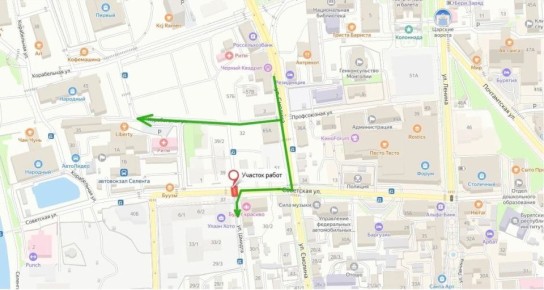 До начала февраля в Улан-Удэ перекрыли участок дороги по улице Советская