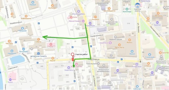 Участок дороги по улице Советская перекрыли в Улан-Удэ