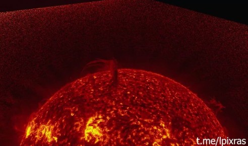 Крупный выброс плазмы произошел на Солнце