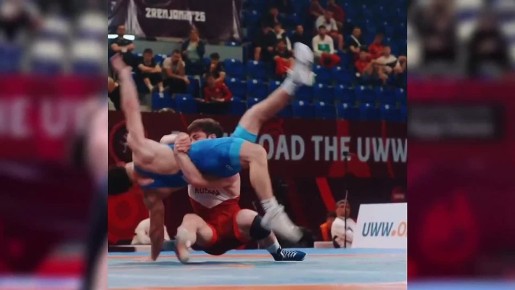 Борец из Югры Бозигит Исламгереев на последних секундах поединка вырвал победу благодаря броску обратным хватом