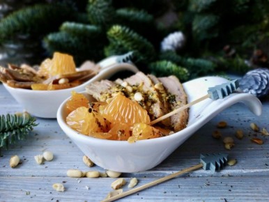 Ароматные сочетания: закуска с утиной грудкой и мандаринами